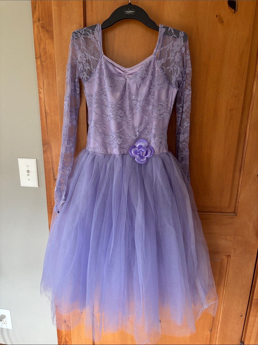 Revolution Lilac Lace Tulle Dance Dress with Flower Accent